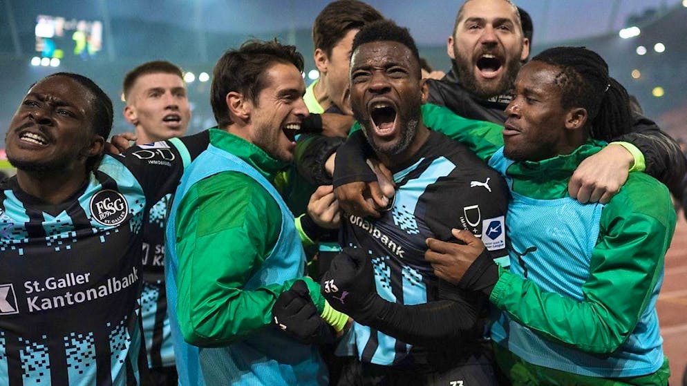 Jean-Pierre Nsame causes ecstasy for the visitors at the Letzigrund with his first goals for St. Gallen