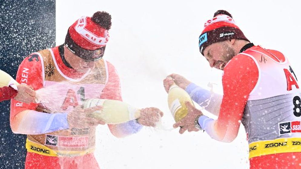 «Heute Abend gehen wir zu Boden». Weltmeister von Allmen und Bronze-Gewinner Monney künden Mega-Party an