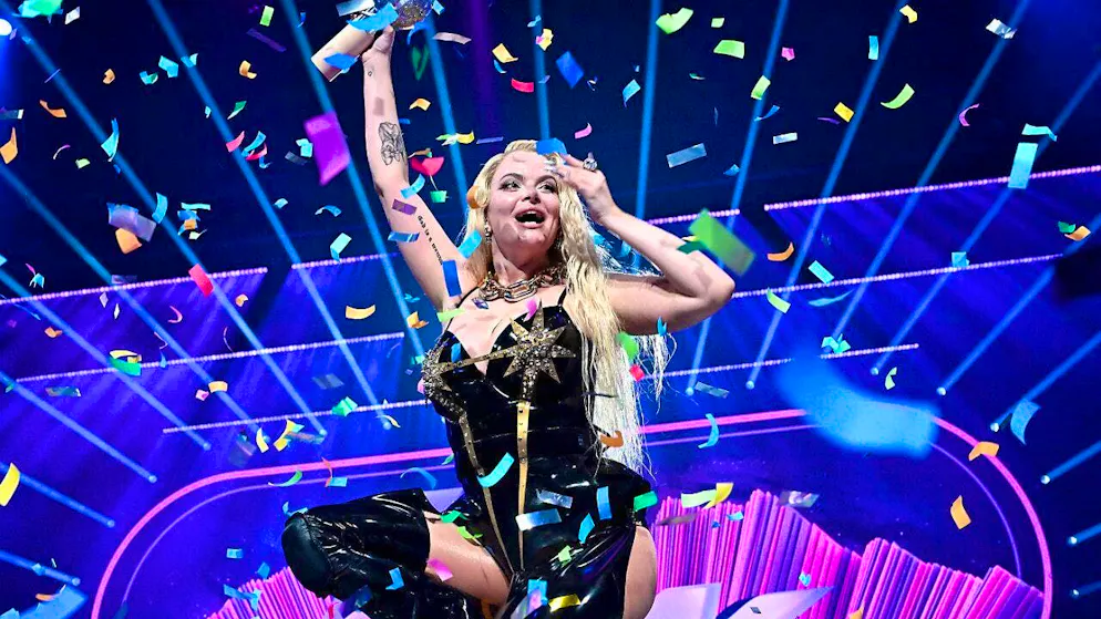 Erika Vikman celebrates winning the UMK final. Photo: Jussi Nukari/Lehtikuva/dpa