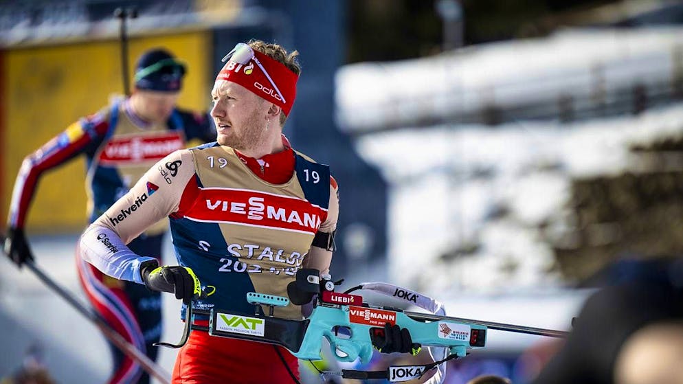 Sebastian Stalder at training in Lenzerheide on Monday. No one can beat him in the shooting range, which also earns the Zurich native selection for the mixed relay