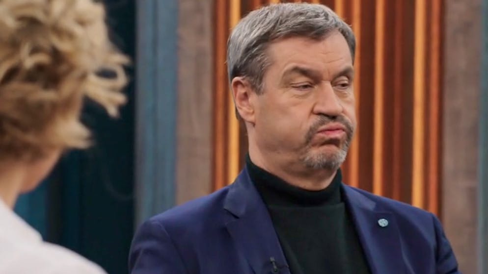 Nach der grossen Kanzler-Debatte. «Pfuh... äh...» – bei einer Frage fällt Markus Söder völlig von der Rolle