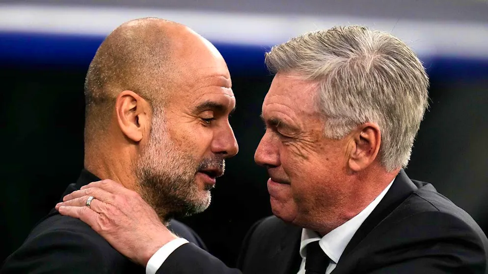 Every year: Pep Guardiola (left) meets Carlo Ancelotti in the Champions League