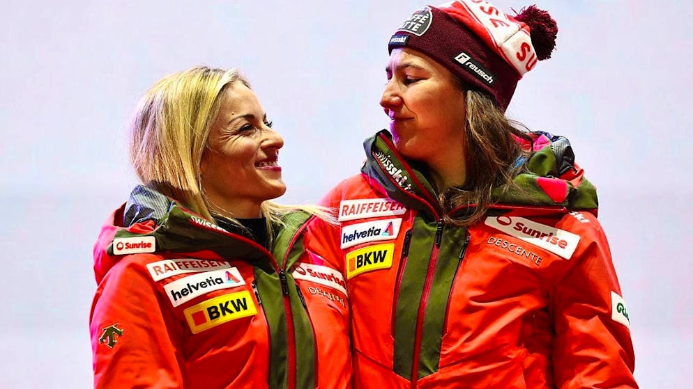 Lara Gut-Behrami (left) and Wendy Holdener are among the hopefuls in the technical disciplines after their joint 2nd place in the team combined.