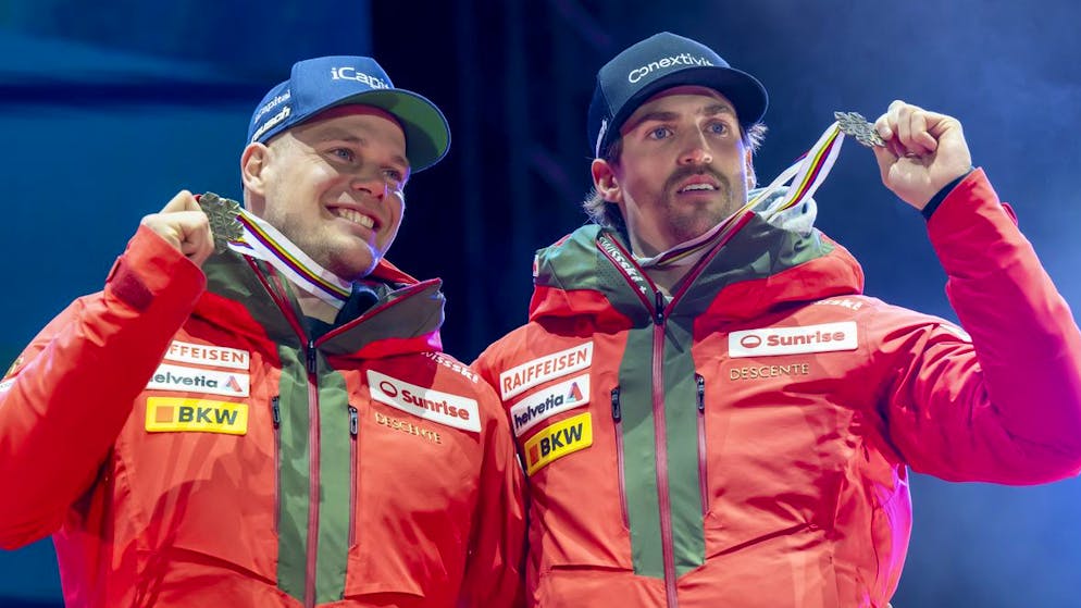 Grosse Genugtuung: Stefan Rogentin (links) und Marc Rochat gewinnen Bronze in der Team-Kombination