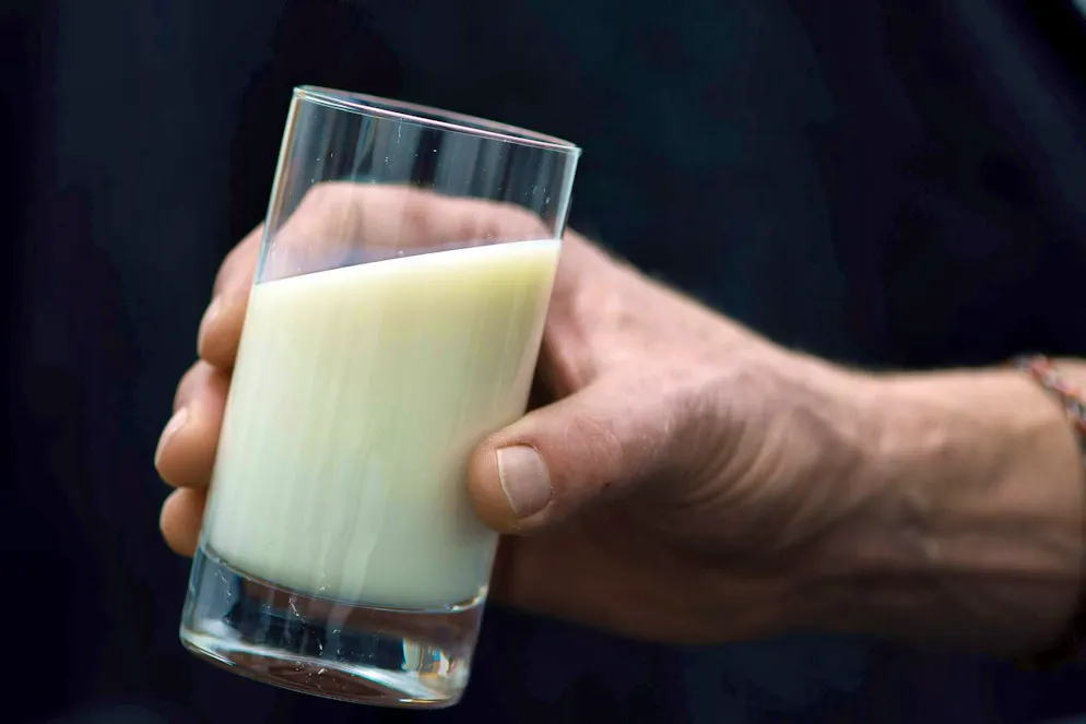 A man had to go to hospital because he drank too much milk.