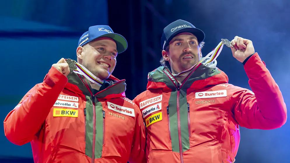 Schweizer zelebrieren ihre Festspiele an der WM in Saalbach - Gallery. Stefan Rogentin (links) und Marc Rochat gewinnen Bronze