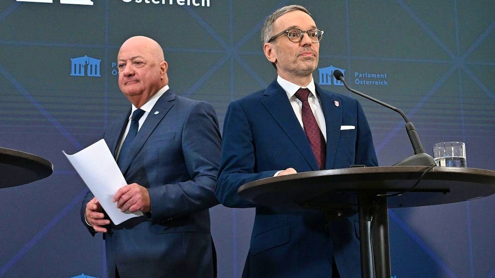 Konnten sich nicht auf eine Koalition einigen: ÖVP-Chef Christian Stocker (links) und FPÖ-Obmann Herbert Kickl.