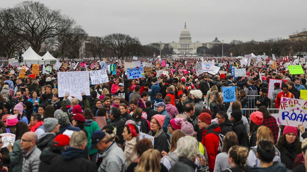 Verhaltener Gegenwind: Wo ist der Widerstand gegen Trump? - Gallery. Nach Trumps erster Amtseinführung gingen landesweit Millionen von Menschen auf die Strasse. (Archivbild)