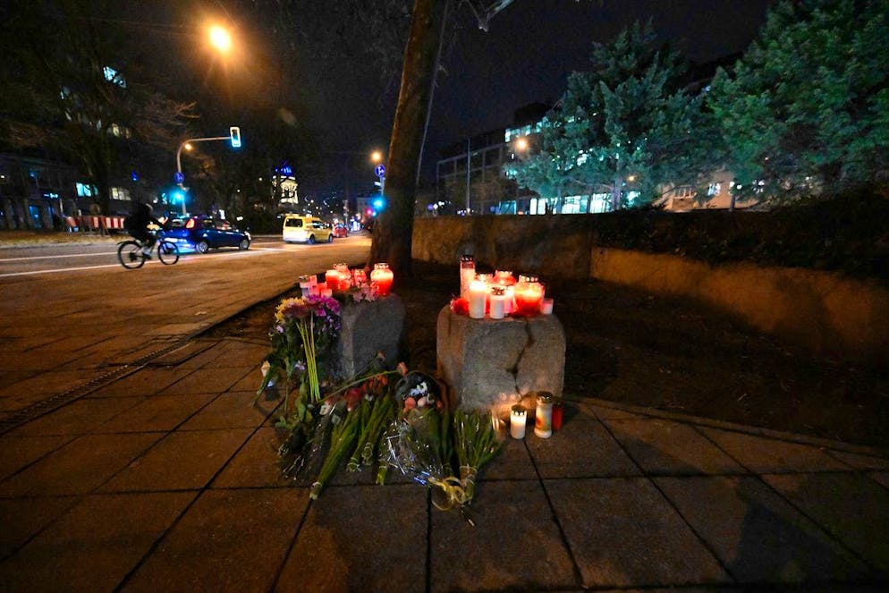 Vehicle driven into group of people in Munich - Gallery. Flowers and candles stand in Munich city center near Stiglmaierplatz, where a car drove into a demonstration. Several people were injured, some of them seriously.