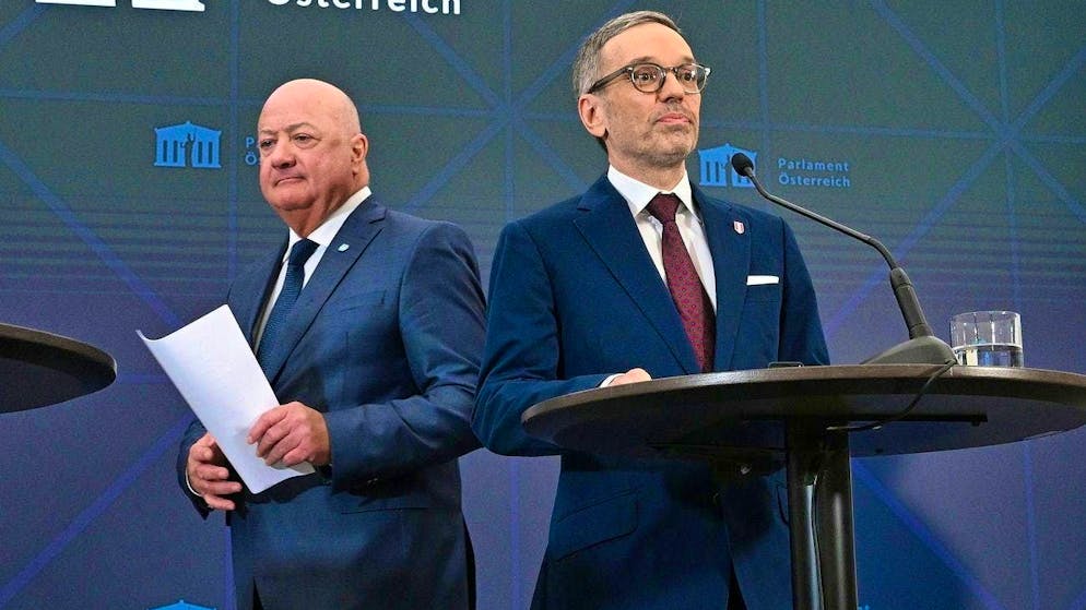 Could not agree on a coalition: ÖVP leader Christian Stocker (left) and FPÖ chairman Herbert Kickl.