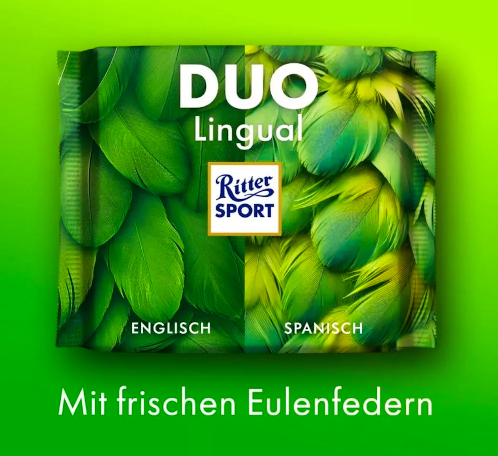 Bei Ritter Sport gibt es neu «Duo Lingual».