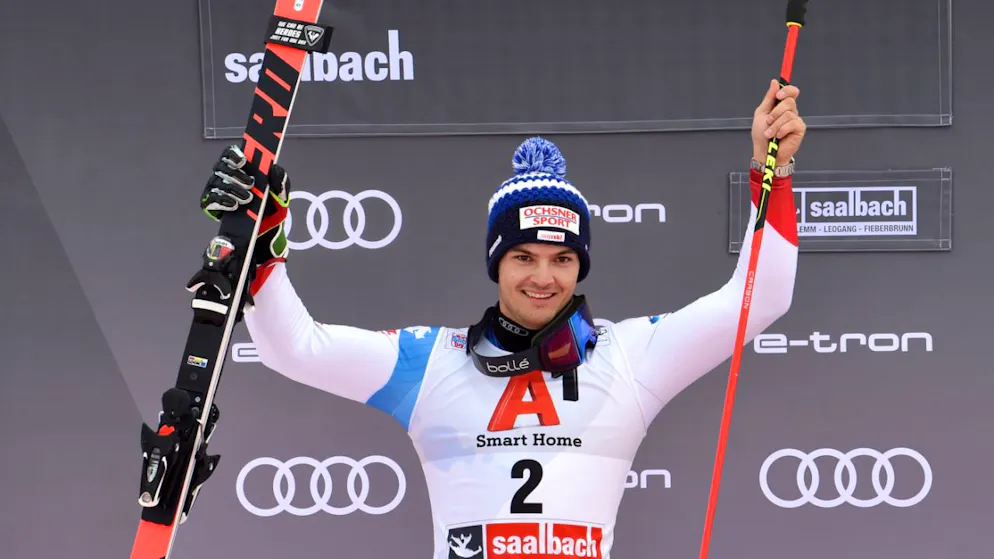 Im Dezember 2018 steigt Loïc Meillard in Saalbach erstmals auf ein Weltcup-Podest. Es ist das erste Kapitel einer Erfolgsgeschichte, die der Westschweizer im WM-Ort von 2025 schreibt