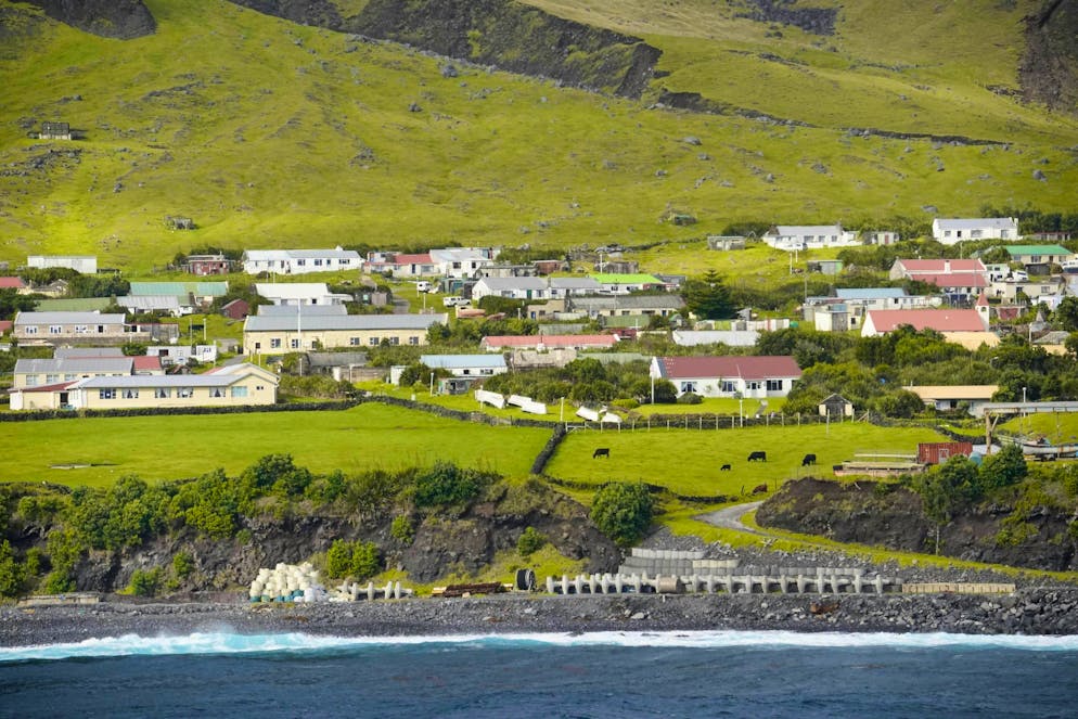 The most remote place in the world: Edinburgh of the Seven Seas on Tristan da Cunha. The village has a pub - and a supermarket too. Should be enough, right?