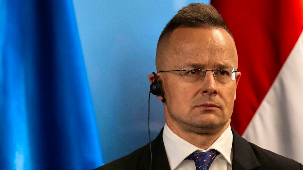 ARCHIVE - Peter Szijjarto, Foreign Minister of Hungary, takes part in a press conference with his Ukrainian counterpart Kuleba and the head of the President's Office, Jermak. The topic of the meeting is the strained bilateral relations. Photo: Denes Erdos/AP/dpa