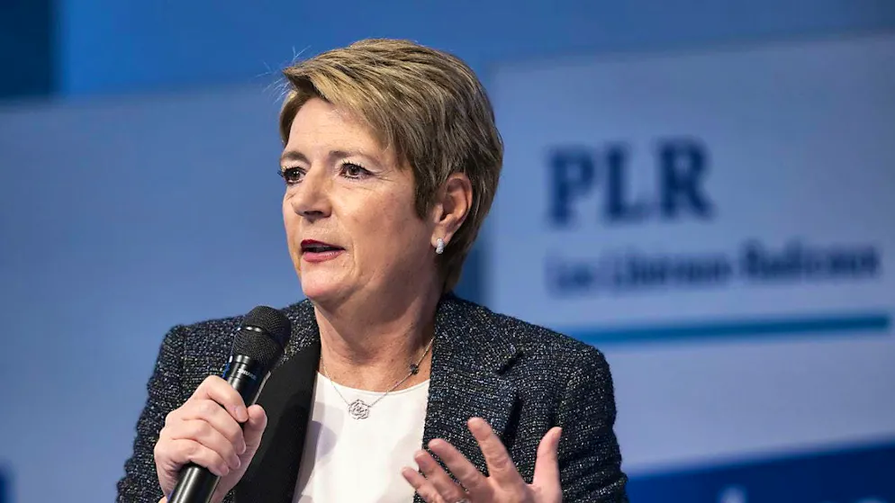 Federal President Karin Keller-Sutter in mid-January at the FDP delegates' meeting in Bern.
