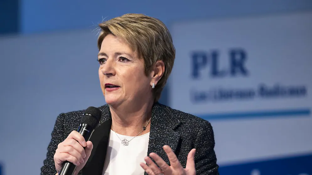Bundespräsidentin Karin Keller-Sutter Mitte Januar an der Delegiertenversammlung der FDP in Bern.