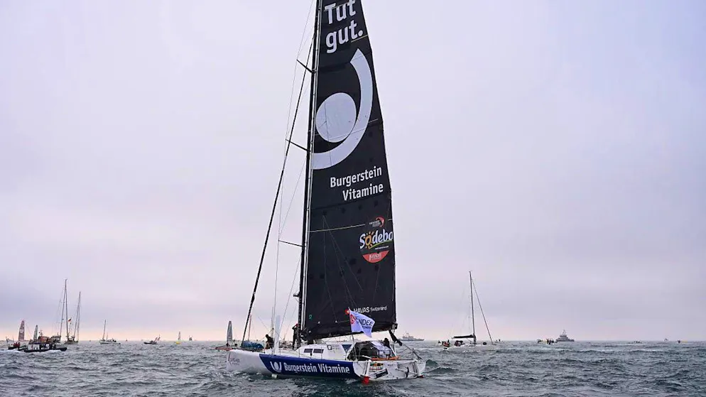 Oliver Heer, here at the start on November 10, is back in the port of departure after 24,000 nautical miles