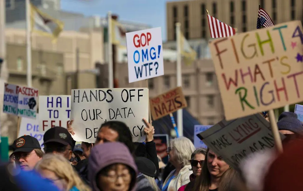 Protest against Trump's measures on February 17 in San Francisco, California.