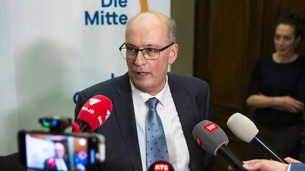 Center Party nominates Ritter and Pfister to succeed Amherd - Gallery. Federal Council candidate Markus Ritter answers questions from the media after his hearing with the Center Party parliamentary group.