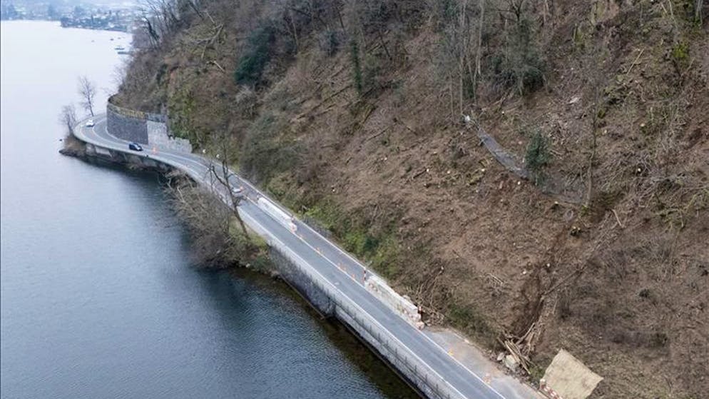 Ticino. Riprendono le operazioni per la frana fra Riva San Vitale e Brusino