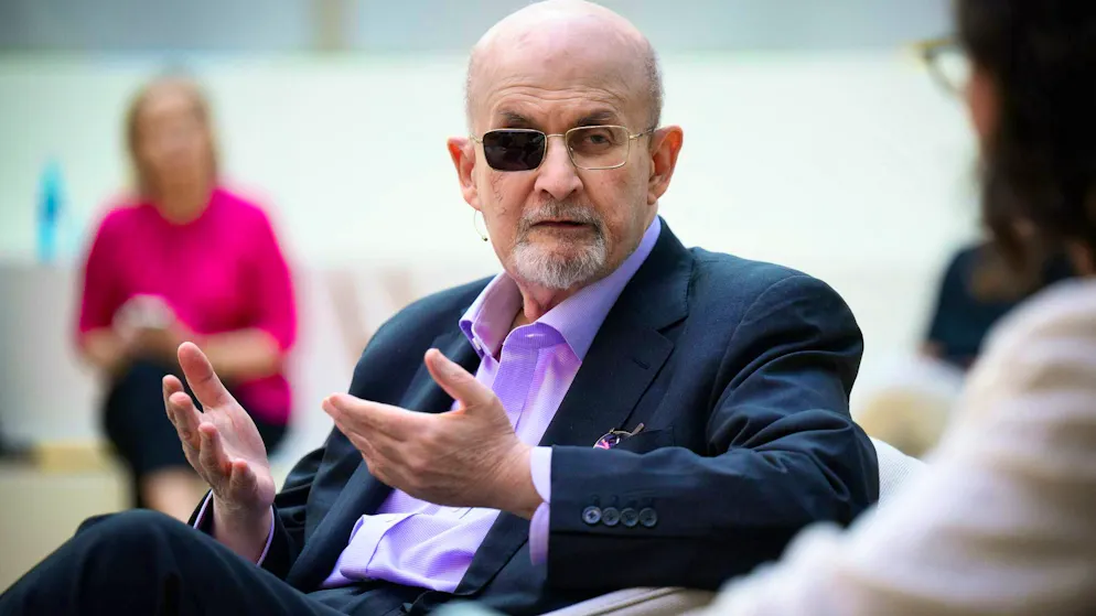 The writer Salman Rushdie Rushdie was critically injured by a man with a knife in 2022.