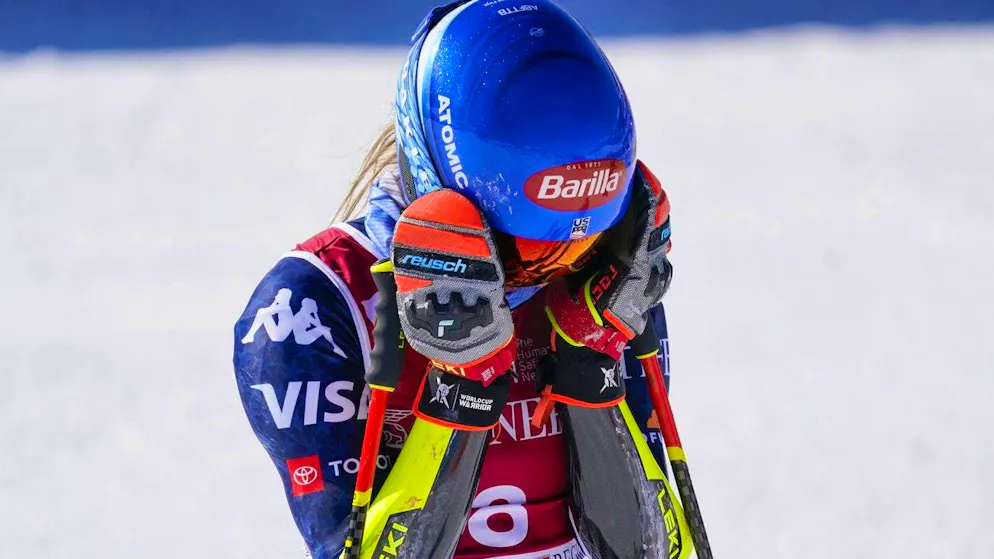 Mikaela Shiffrin lags behind the fastest racers in her giant slalom comeback.