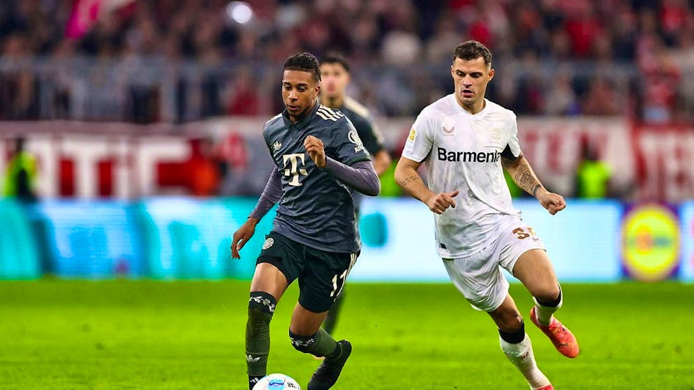 Granit Xhaka (right) and Michael Olise will face each other twice in the Champions League in March