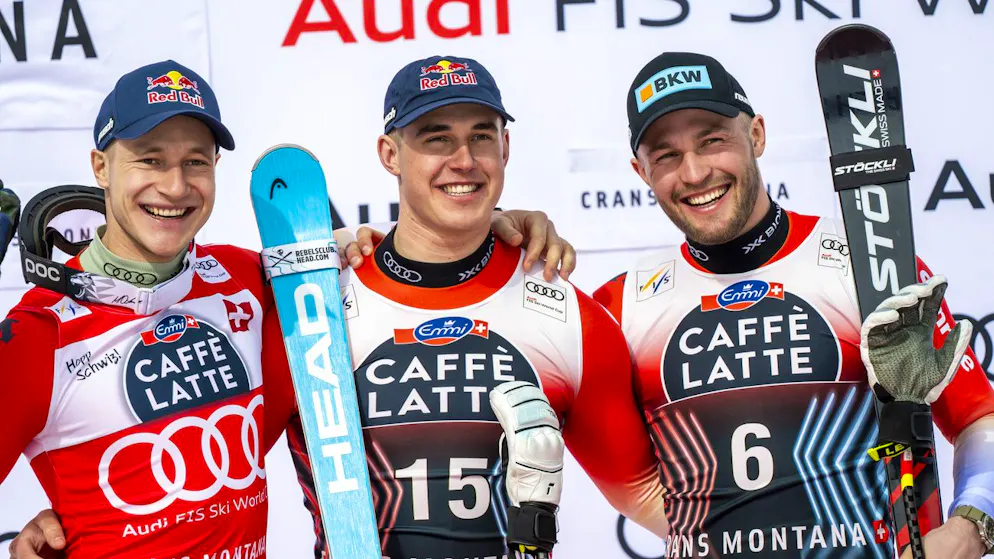Downhill in Crans-Montana. Swiss triple victory! Von Allmen, Odermatt and Monney are in a league of their own
