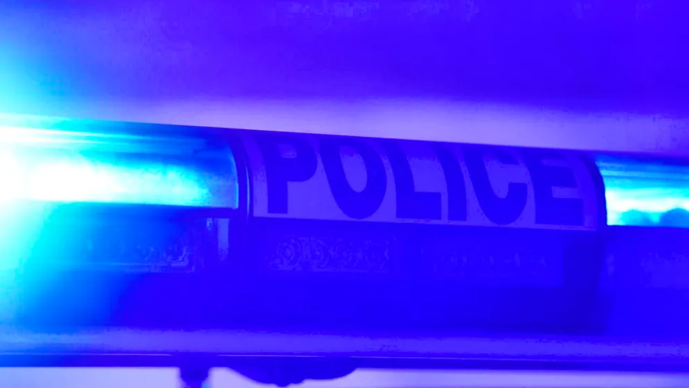 ARCHIVE - The flashing blue lights of a French Police Nationale patrol car in Strasbourg, France, on July 7, 2015. Photo: Patrick Seeger/dpa