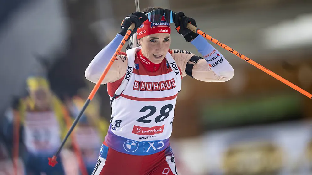 Platz 11 vor der Haustüre: Der Lokalmatadorin Aita Gasparin gelingt an der Biathlon-WM im abschliessenden Massenstart ein gutes Resultat