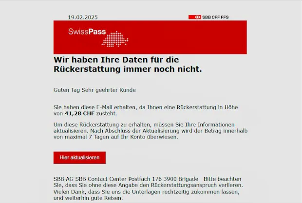 What you can do: Attention, SwissPass phishing e-mails are circulating ...