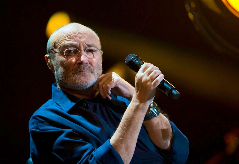 Singer Phil Collins at a performance in Mexico in 2018.