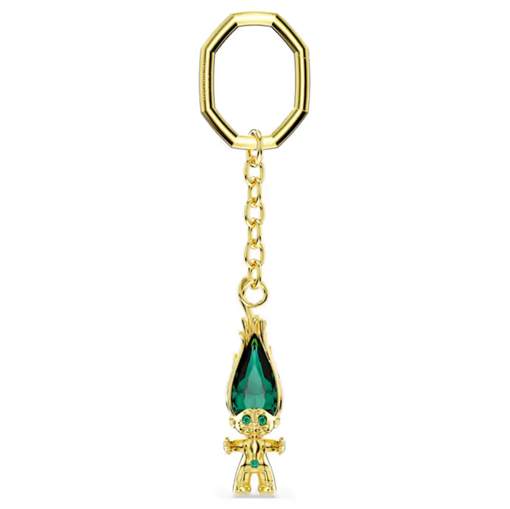 Charms für Taschen sind jetzt der letzte Schrei. «Good Luck Trolls»-Anhänger mit smaragdgrünen Haaren, Augen und Bauchnabel von Swarovski für 89 Franken.  