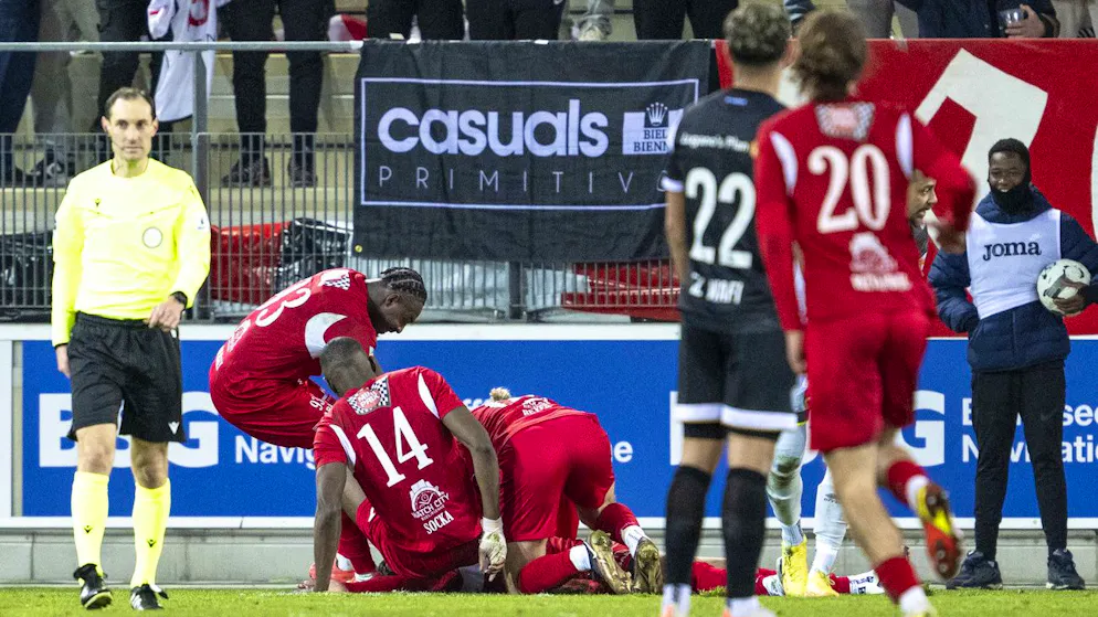 Grosser Jubel beim FC Biel.
