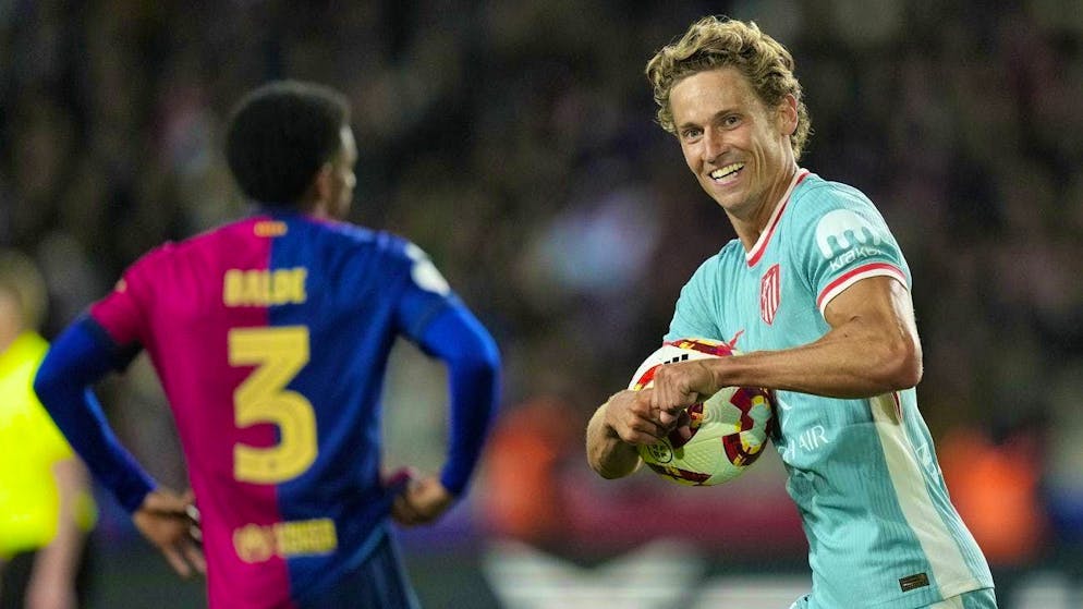 Marcos Llorente after his goal.