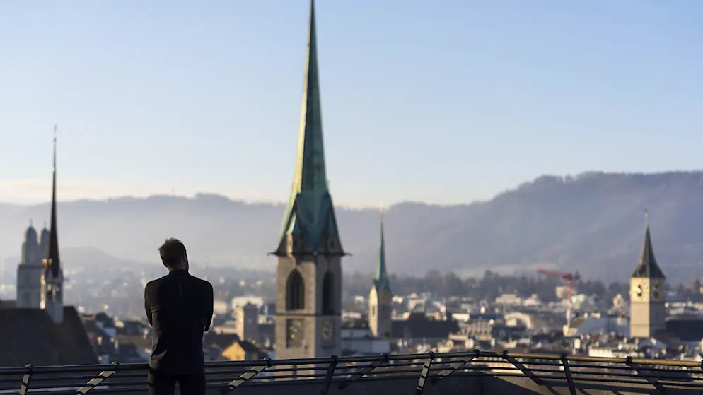 Der Schweizer Winter war mild: Ausblick von der Polyterrasse in Zürich am 11. Januar 2025. (Archivbild)