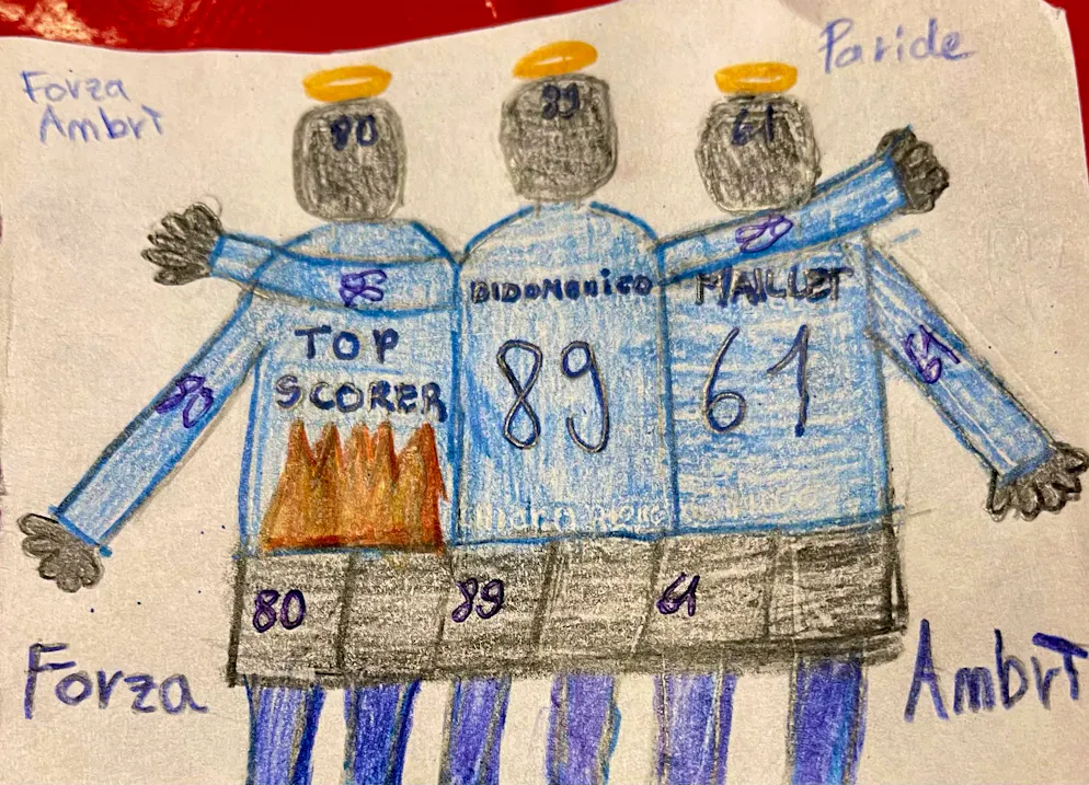 Apropos Skorer-Familie: Paride Duca hat sogar eine kleine Hommage auf die Top Scorer gezeichnet.
