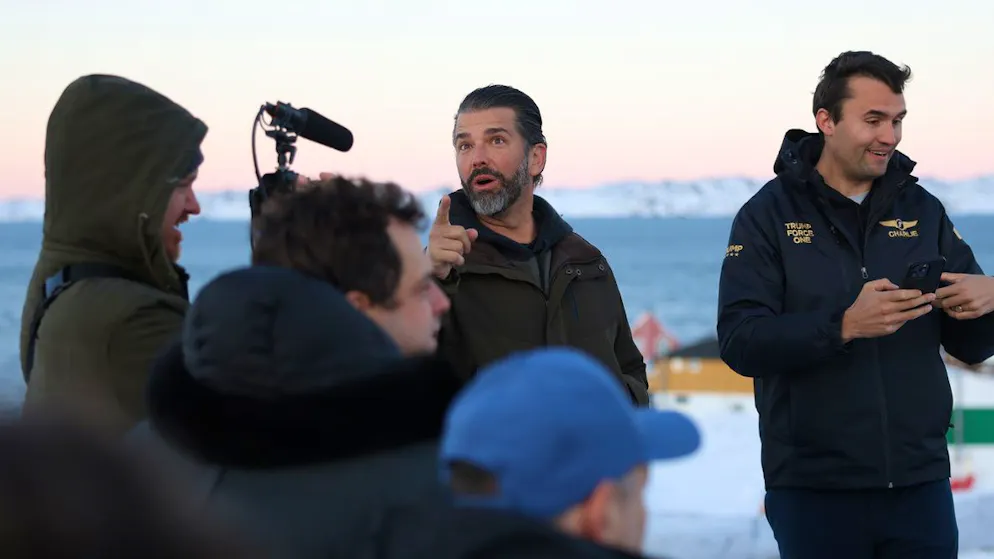 Donald Trump Jr. (Bildmitte) besucht am 7. Januar Grönland.