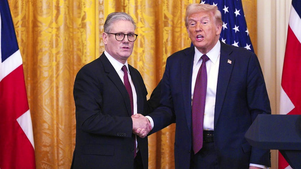Der britische Premierminister Keir Starmer (l.) und US-Präsident Donald Trump am Donnerstag bei einer Pressekonferenz im Weissen Haus.