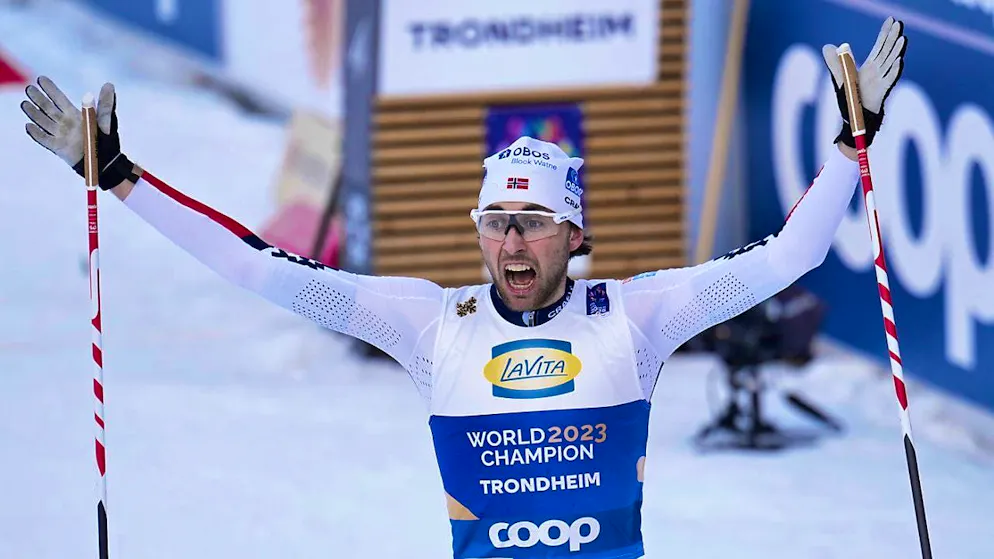 King of the Nordic Combined: Jarl Magnus Riiber celebrates his tenth World Championship title