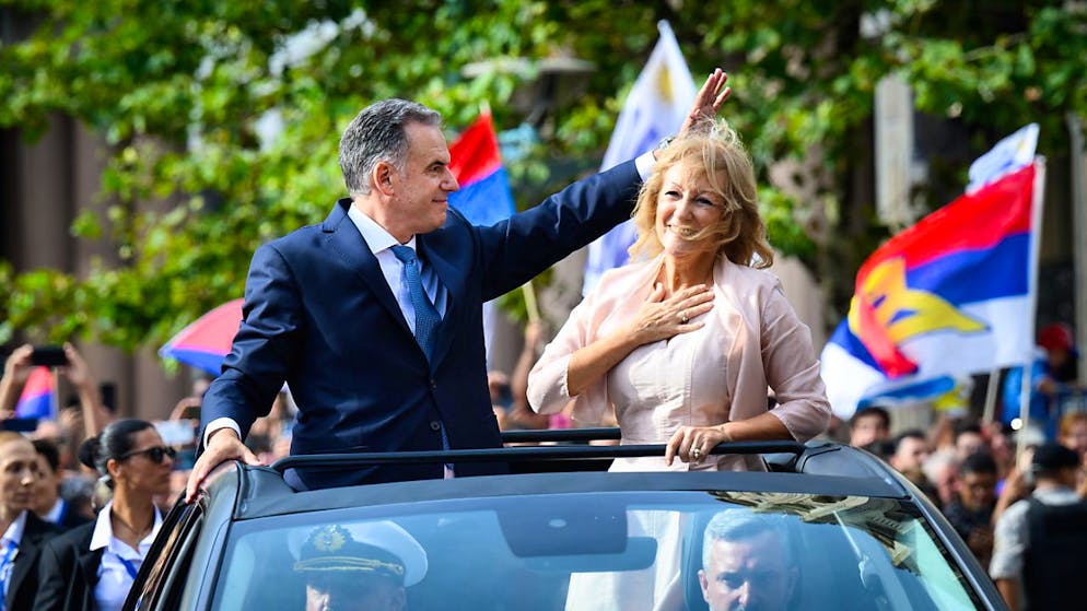 Yamandu Orsi, Präsident von Uruguay, und Carolina Cosse, Vizepräsidentin von Uruguay. Foto: Bernd von Jutrczenka/dpa