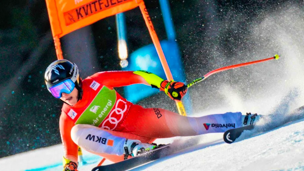 Lara Gut-Behrami shows the reaction she was hoping for in the Super-G