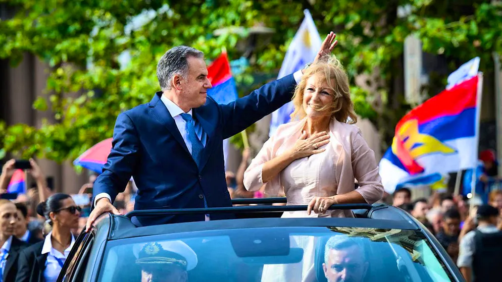 Yamandu Orsi, President of Uruguay, and Carolina Cosse, Vice President of Uruguay. Photo: Bernd von Jutrczenka/dpa