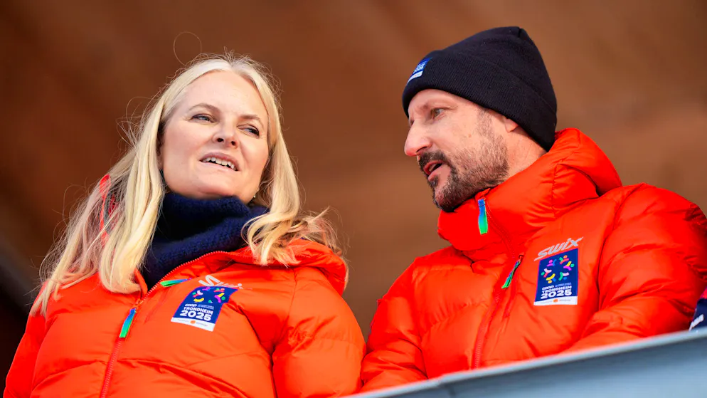Together we are strong: Mette-Marit and Haakon of Norway defy family problems during the Nordic World Ski Championships in Trondheim.