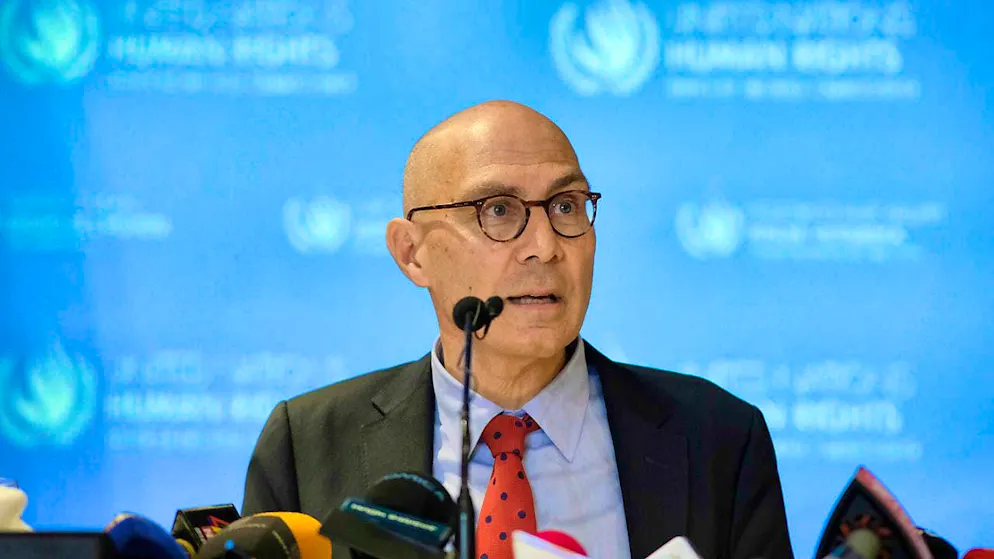 ARCHIVE - Volker Türk, UN High Commissioner for Human Rights, speaks to media representatives. Photo: Mahmud Hossain Opu/AP/dpa