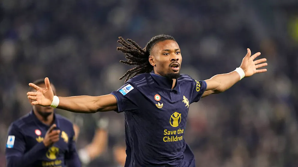 Khéphren Thuram freut sich über das 1:0 gegen Hellas Verona