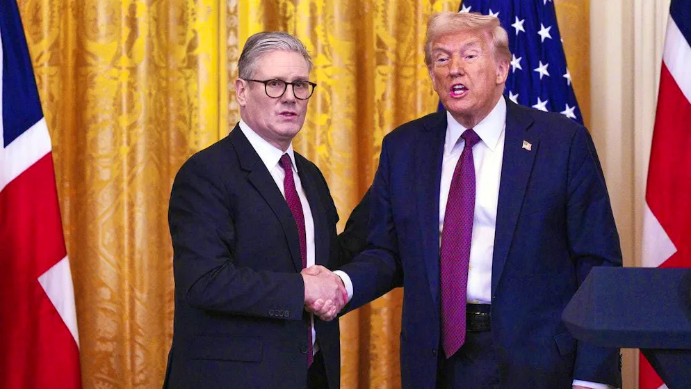 Prime Minister Keir Starmer and US President Donald Trump shake hands on Thursday.