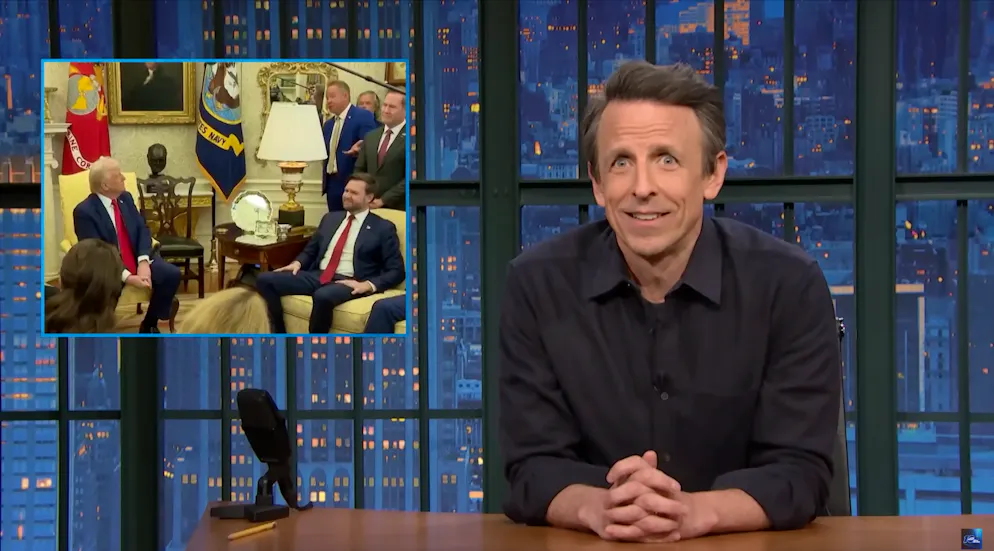 Das Treffen zwischen Donald Trump und Wolodymyr Selenskyj bewegt auch Seth Meyers.