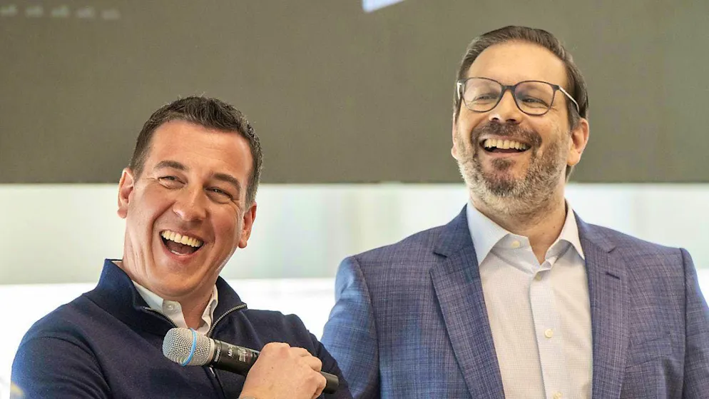 The two executive producers of the Eurovision Song Contest 2025 in Basel, Moritz Stalder and Reto Peritz, were in high spirits at Tuesday's media event.