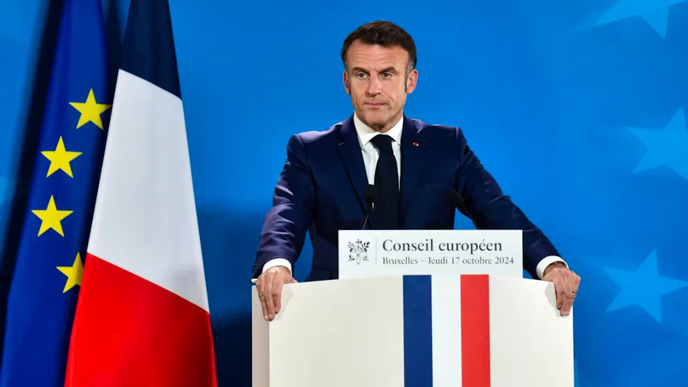 FILED - Frankreichs Präsident Emmanuel Macron. Photo: Gaetan Claessens/EU Council/dpa - ATTENTION: editorial use only and only if the credit mentioned above is referenced in full